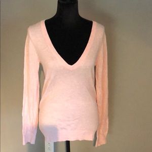 Pink deep V neck sweater Banana Republic size M